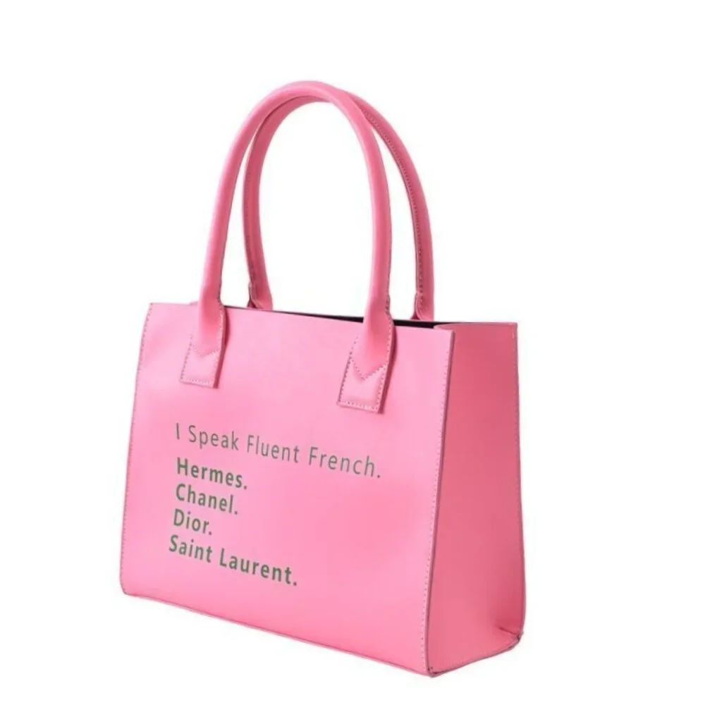 I Speak Fluent French Tote Bag Pink Cute Statement Handbag Purse *Price FIRM* - Picture 1 of 7